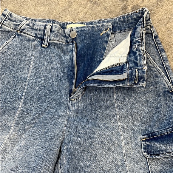 New L’Agence Brooklyn High Rise Utility Wide Leg Jeans Brewer Blue Sz 25 - Picture 14 of 14